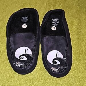 Disney Tim Burton's The Nightmare Before Christmas Mens Black Loafer Slippers L